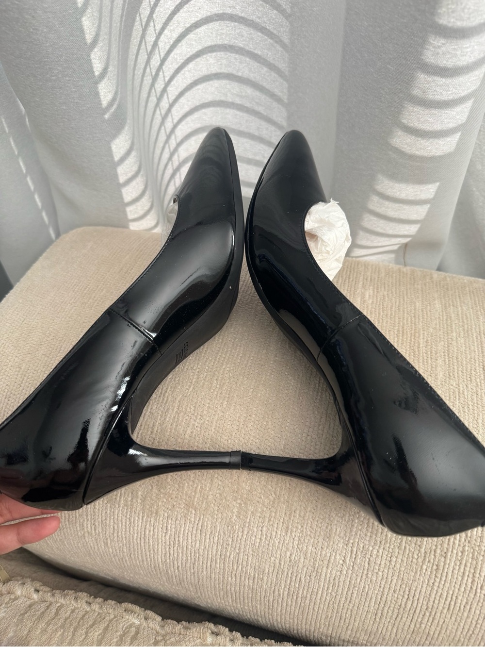 Cole Haan Grand OS Womens 8 Black Patent Pointed Toe Stiletto Pumps Heels - Picture 5 of 9